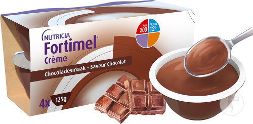 Fortimel Crème Saveur Chocolat Complément Nutritionnel Dénutrition Pots 4x125g