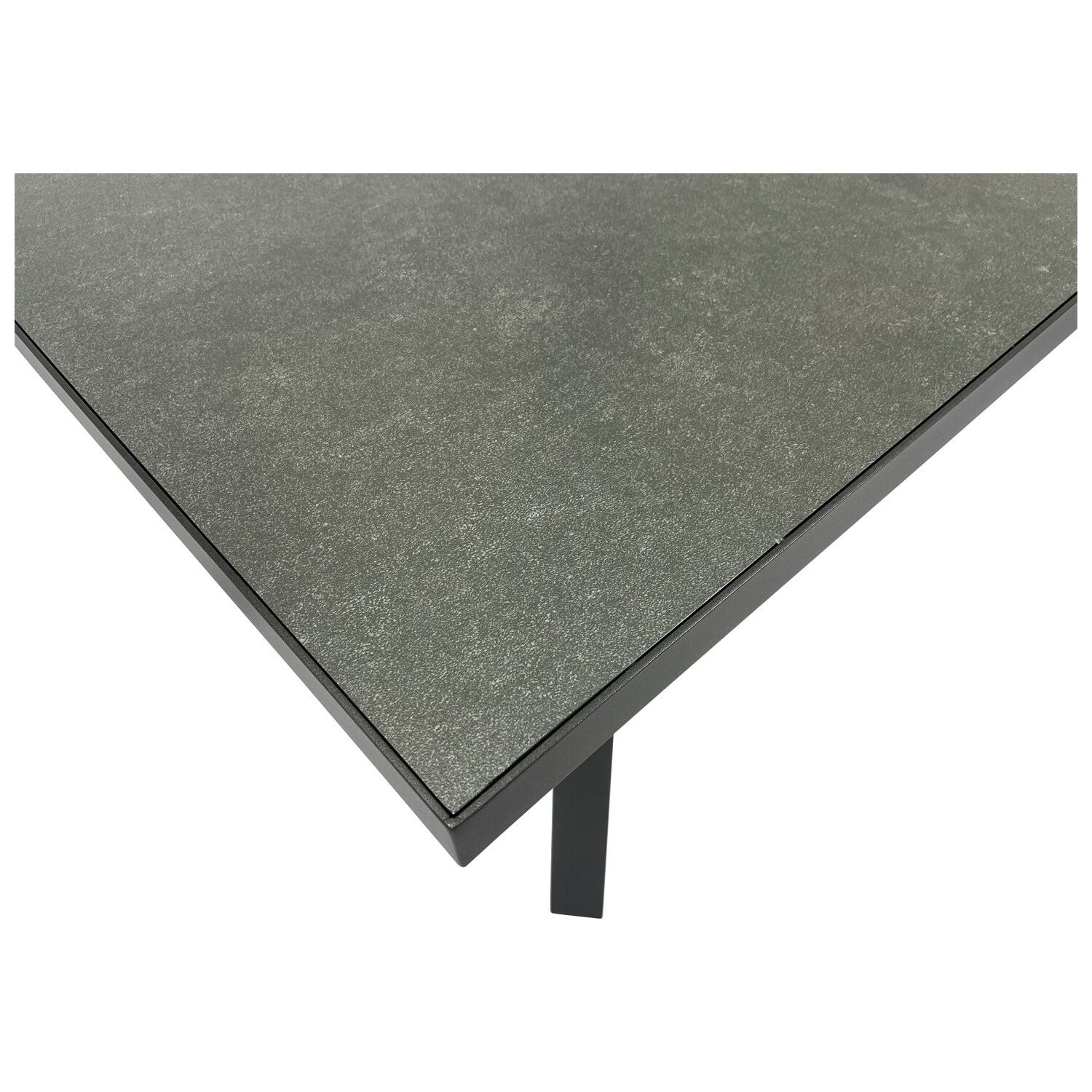 DEGAMO Garnitur MANCIANO 7-teilig, Aluminium dunkelgrau, mit Polstern, Tischplatte dunkelgrau