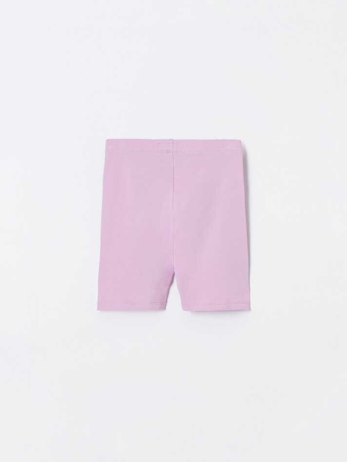Conjunto com 2 leggings de ciclismo combinadas - Rosa Lilás