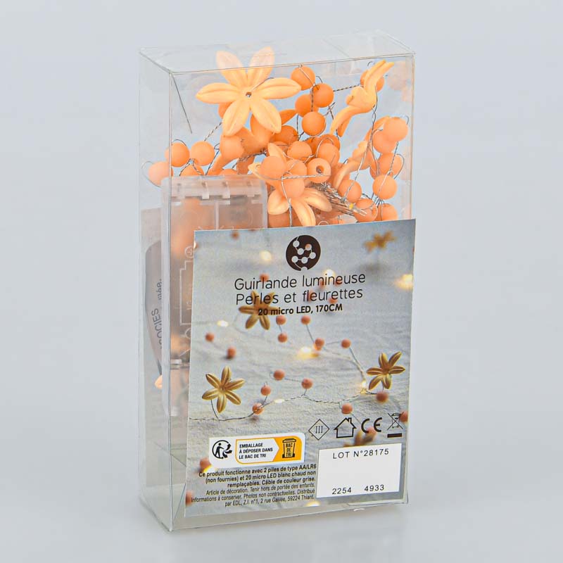 Guirlande lumineuse perles et fleurettes