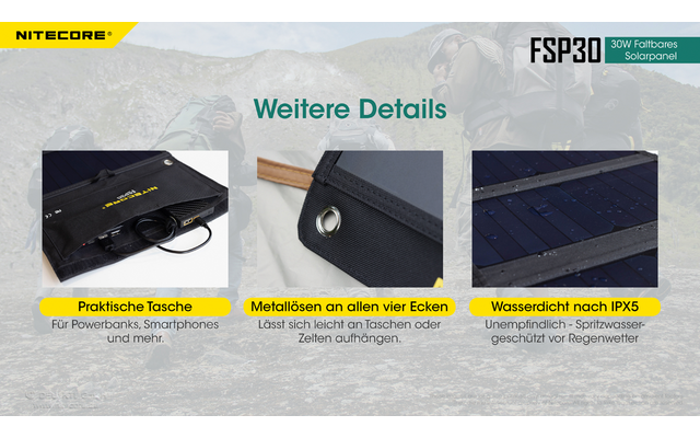 Nitecore faltbares Solarpanel FSP30 30W