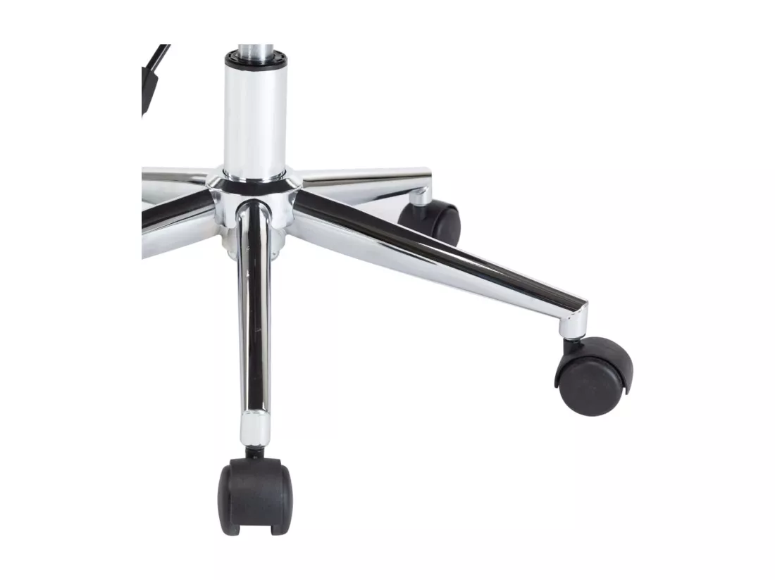 Chaise pivotante de bureau Crème Bois courbé et similicuir