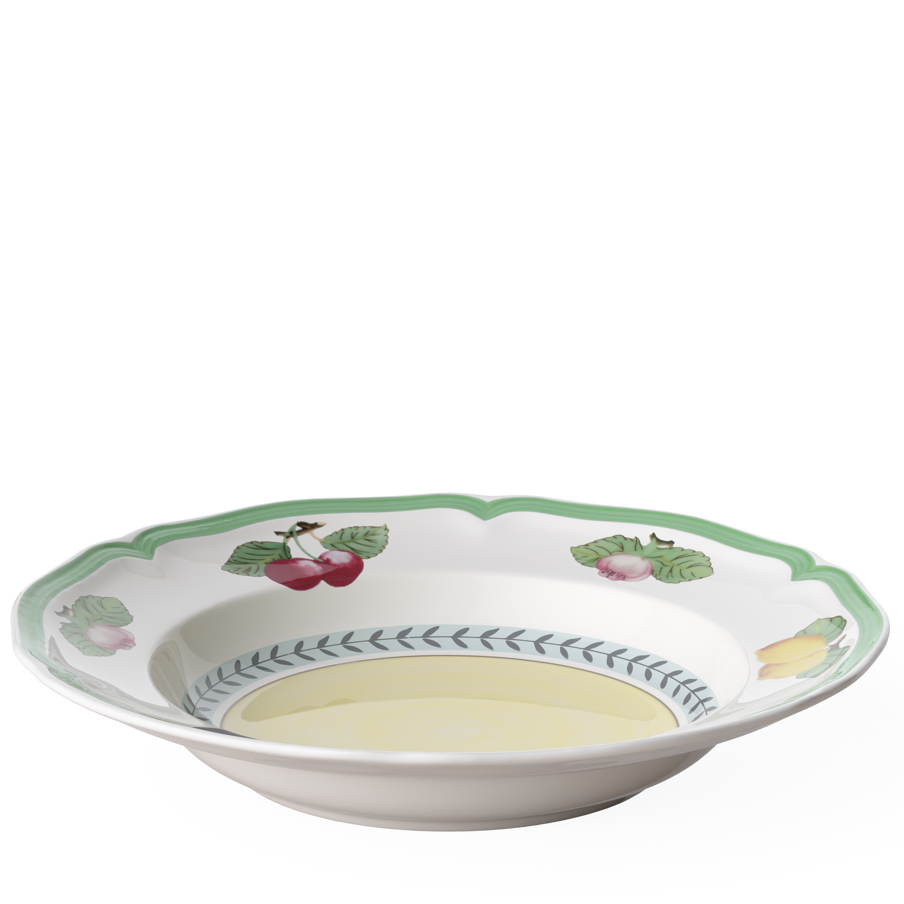 French Garden Soup bowl Multi-colored, 9'', Premium Porcelain