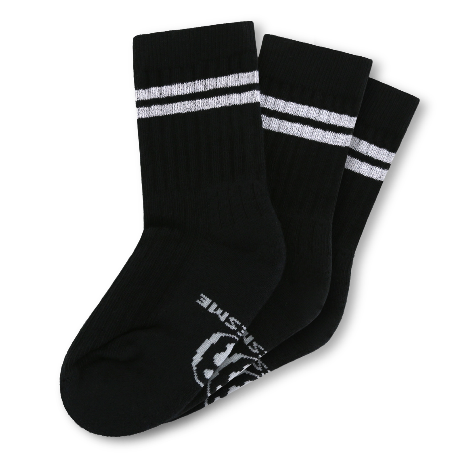 Shoesme zwarte sok met witte stripings  | Uni schoenen