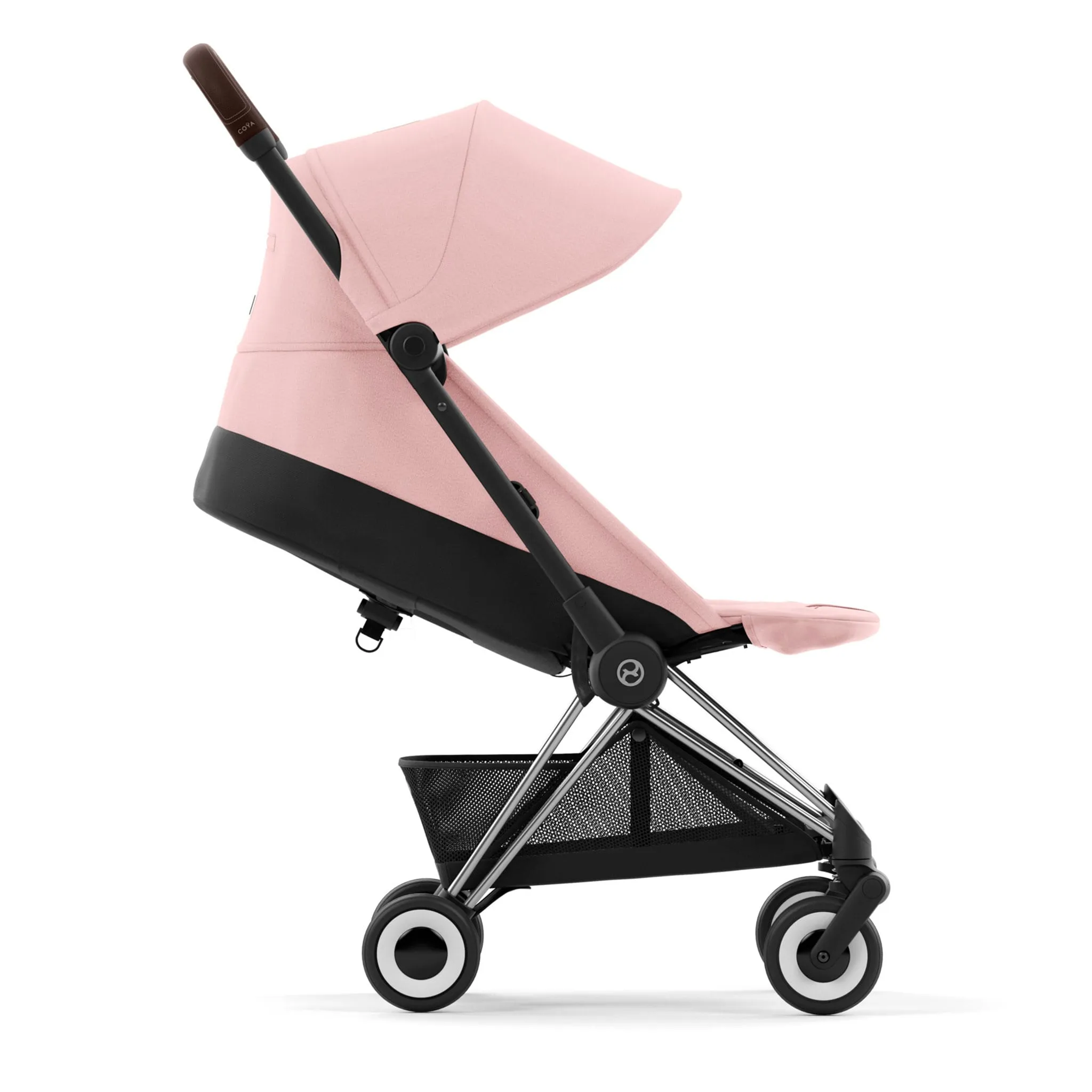 Cybex Poussette Coya - Cadre chromé avec siège rose pêche
