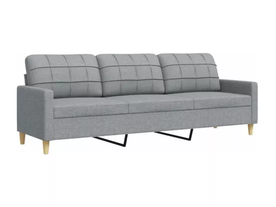 Canapé à 3 places Gris clair 210 cm Tissu