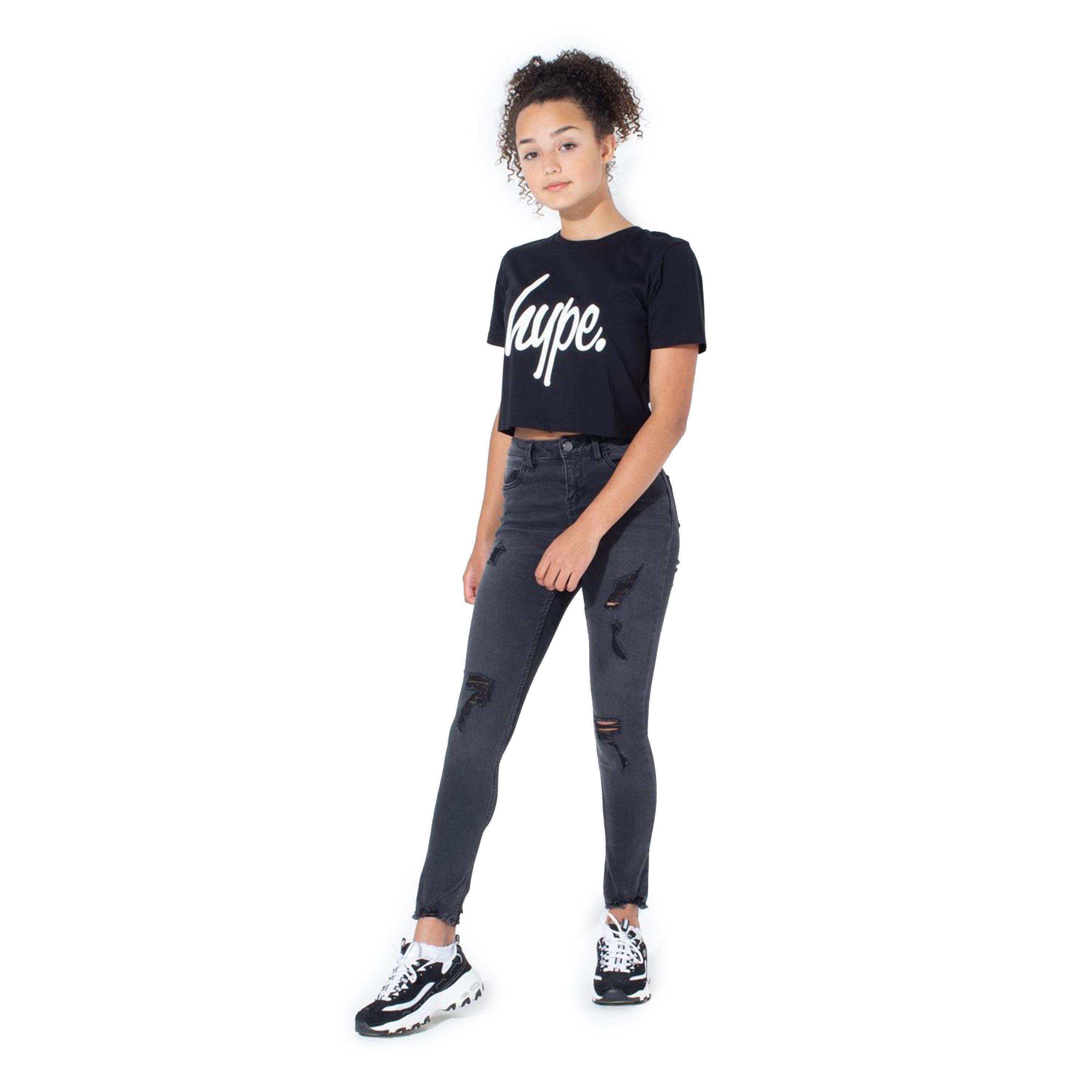 Hype Script Kids Crop T Shirt