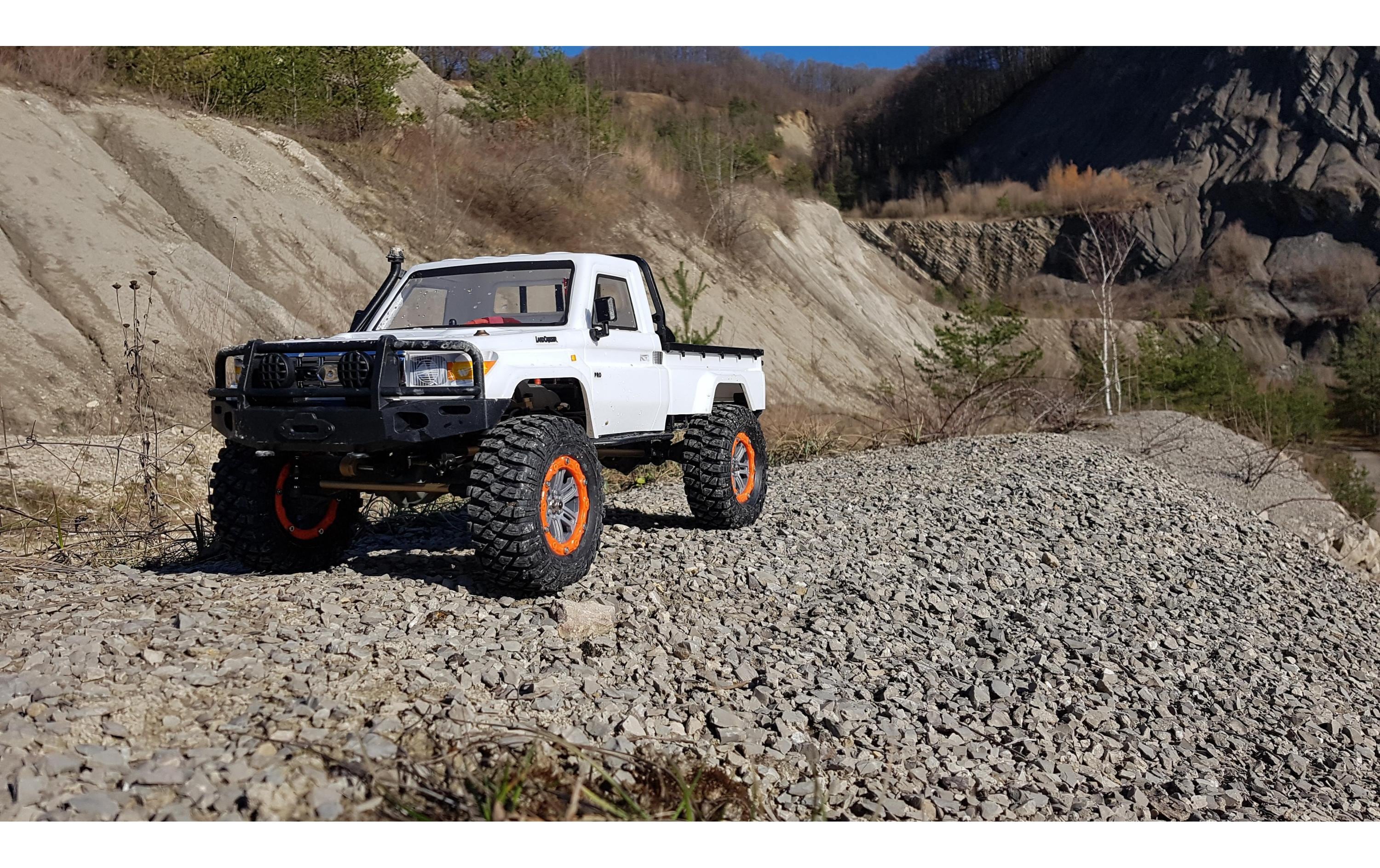 Scale Crawler AMXRock RCX10B Basic Weiss, ARTR, 1:10<br>Rock Crawler Pick-up mit 2-Gang Getriebe