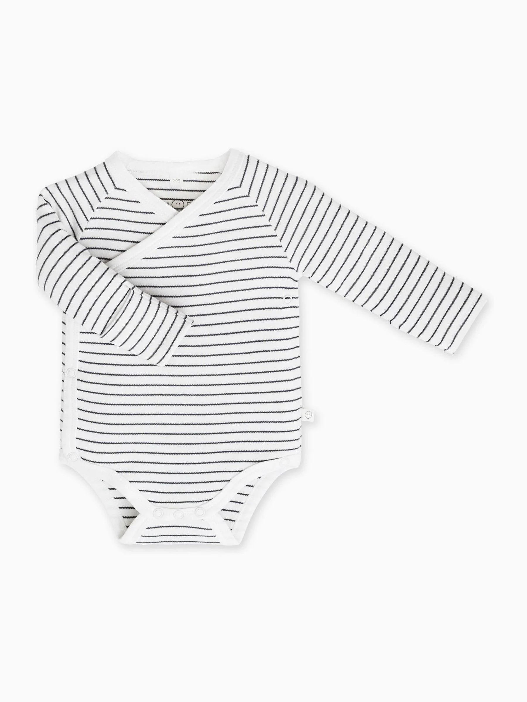 Wit/zwart - MORI Supersoft kimono-romper