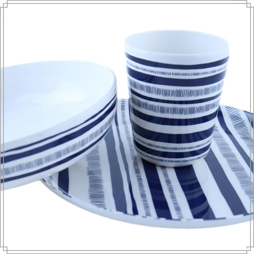 OTIX Serviessets 12 Delig STRIPES - BLUE