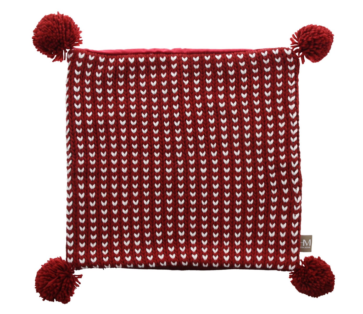 FRANK FLECHTWAREN | Kussenhoes met pompons, set van 2, 45x45cm, 50x30cm, POLYESTER, ACRYL
