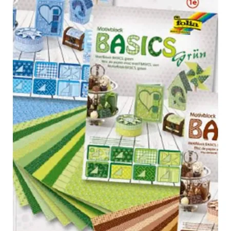 Folia Bastelpapierblock 24x34 grüntöne 3x10 Blatt