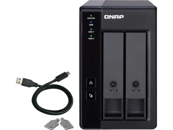 QNAP TR-002 - Harddisk-array - 2 bays (SATA-600) - USB 3.1 Gen 2 (ekstern)