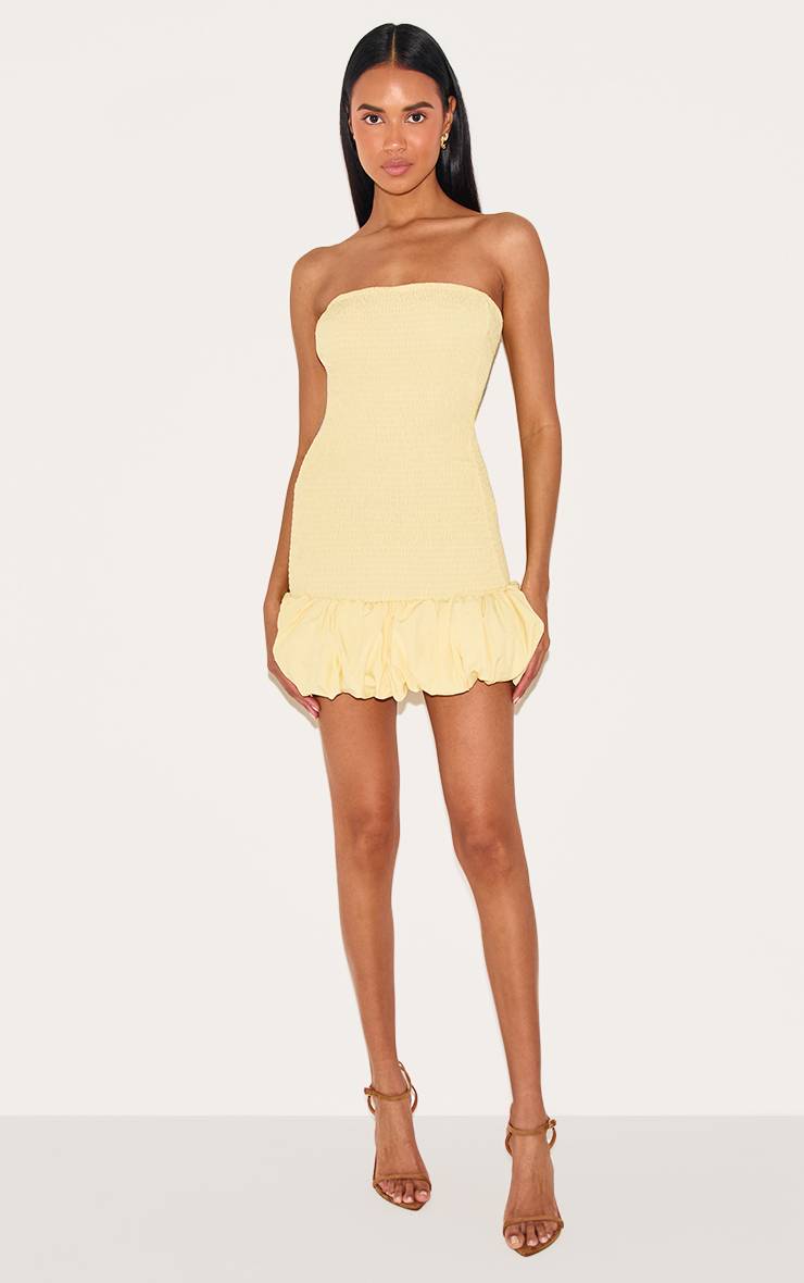 Citron Robe Moulante Bandeau Froncée