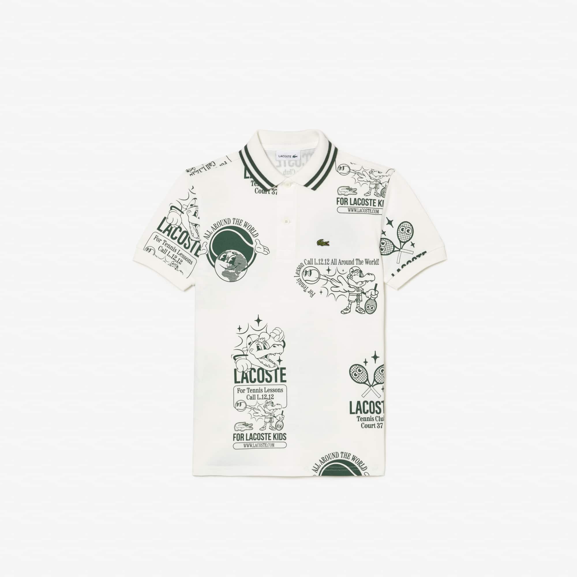 Polo imprimé graphique en coton Polos - Blanc - Lacoste - Enfant