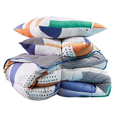 Couette DÉCO DOUBLE FACE motif graphique - Becquet création - légère ou chaude