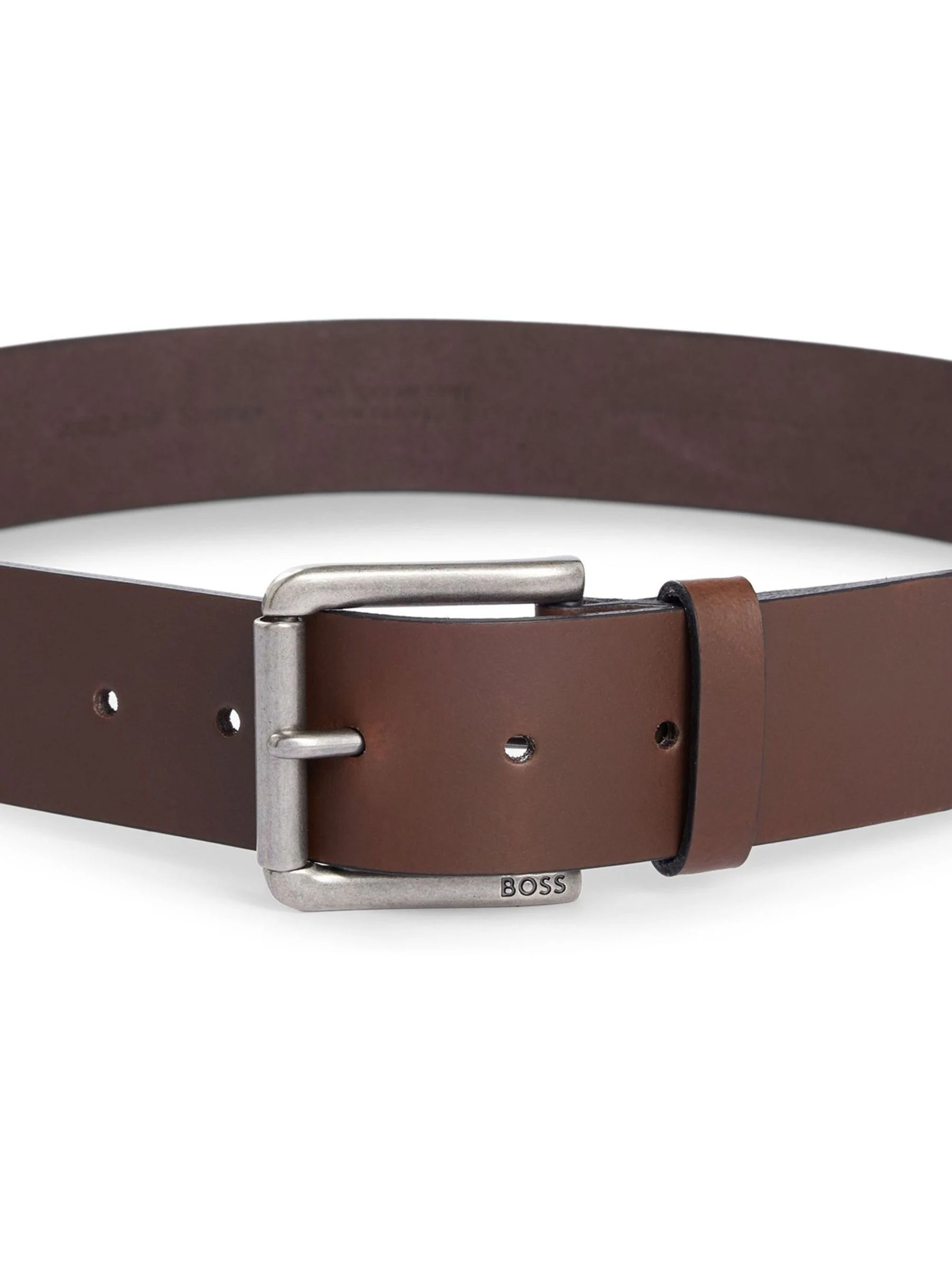 Bruin - BOSS Joris Leren Riem