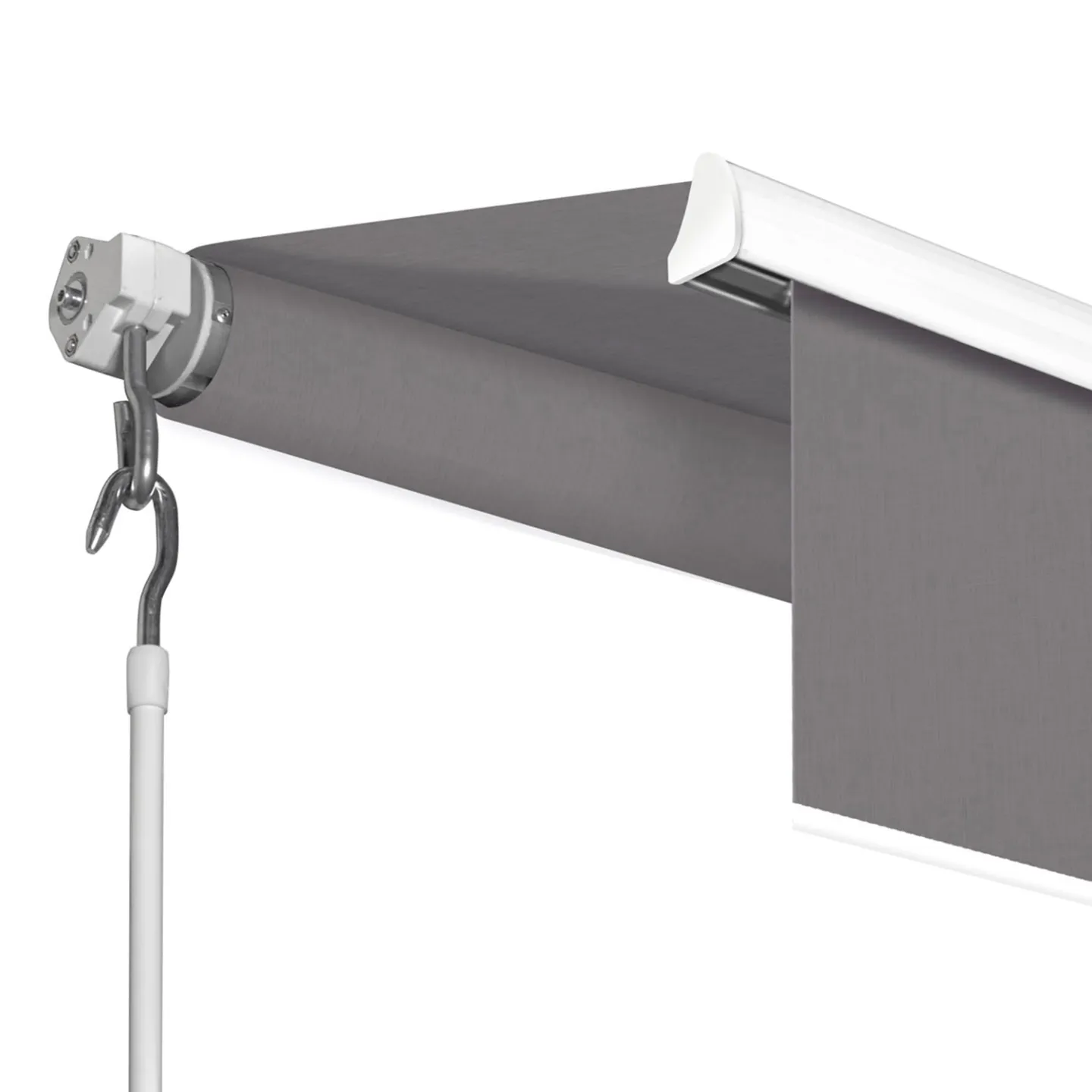 Store banne manuel 3,80x3 M gris anthracite