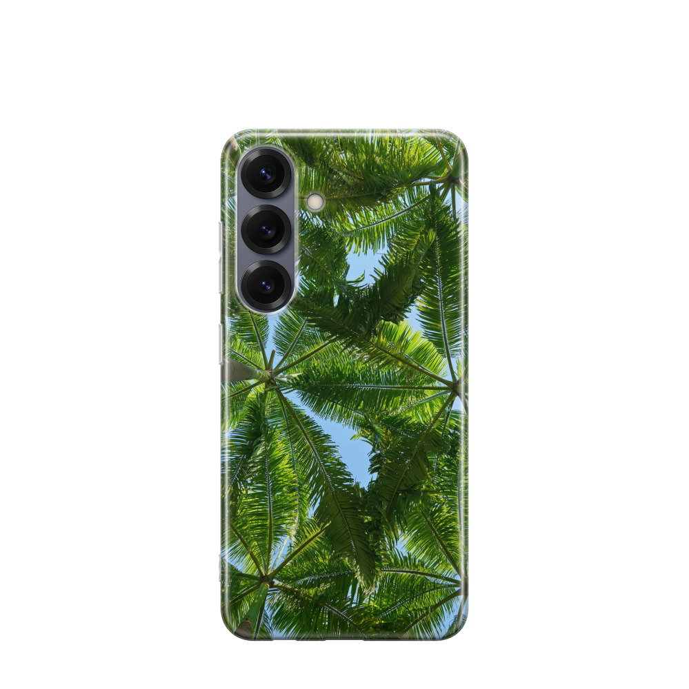 Samsung Galaxy S25 Gummi Hülle Grünes Dach - Grün