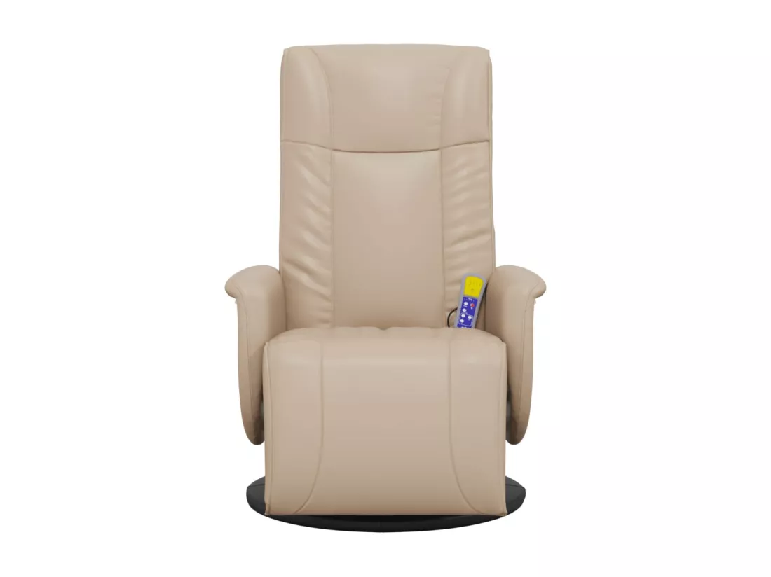 Fauteuil inclinable massant repose-pieds cappuccino