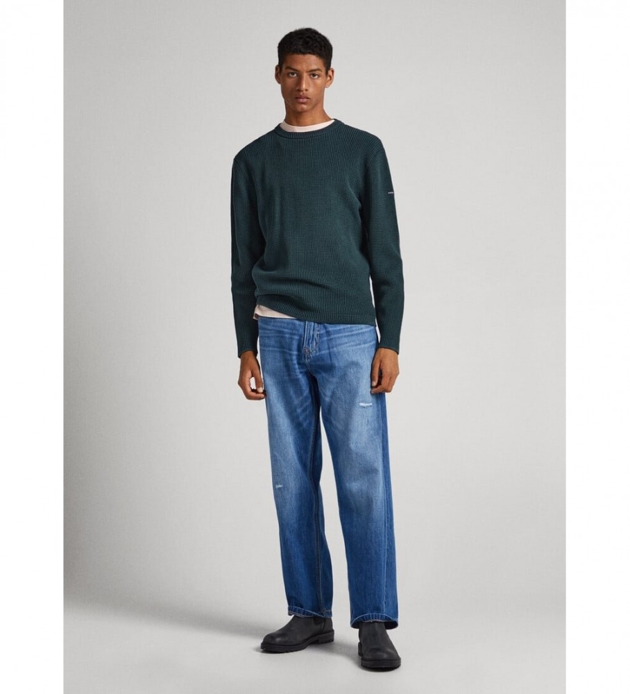 Suéter verde de gola redonda Pepe Jeans Dean
