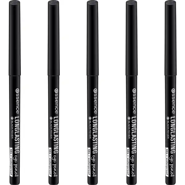 Long Lasting Eye Pencil 01 - black fever, 5er Set