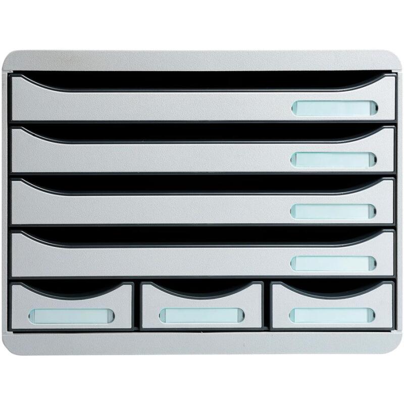 Module de classement Storebox 7 tiroirs Office - Gris lumière