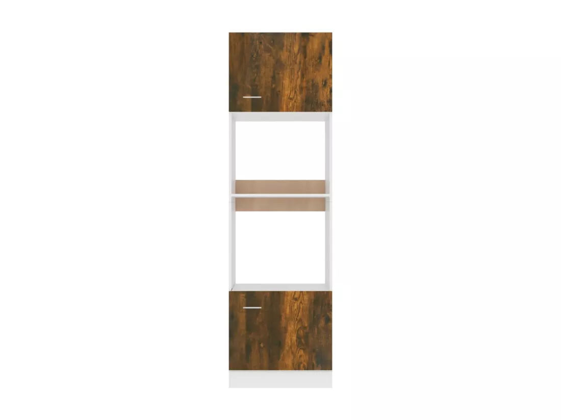 Armoire à micro-ondes Chêne fumé 60x57x207 cm Bois d'ingénierie