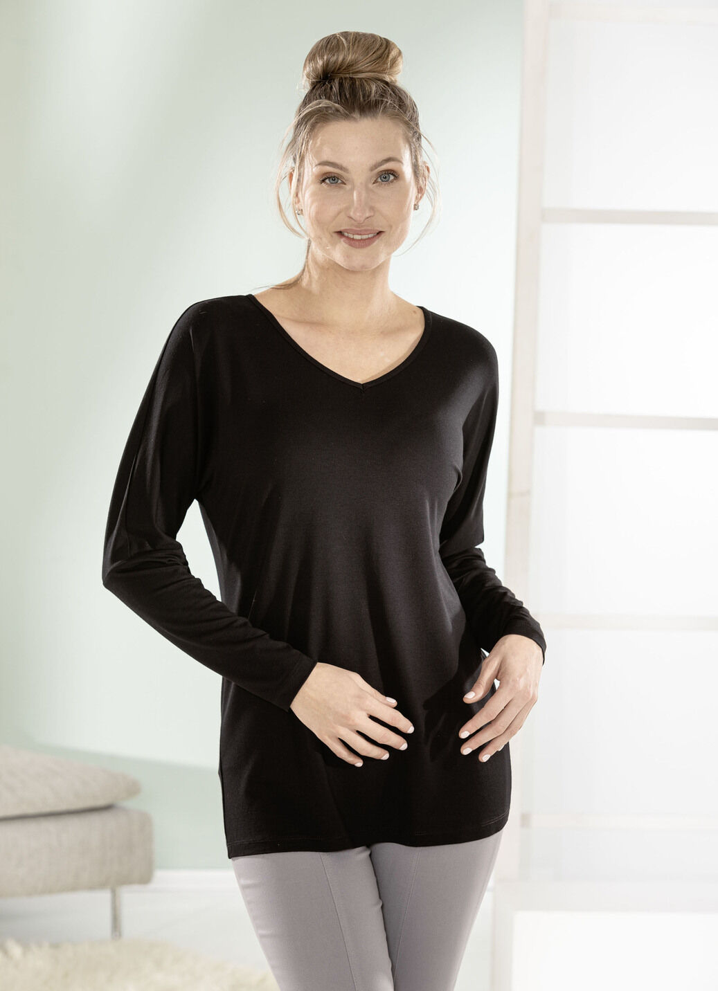 Shirt mit langen Fledermausärmeln