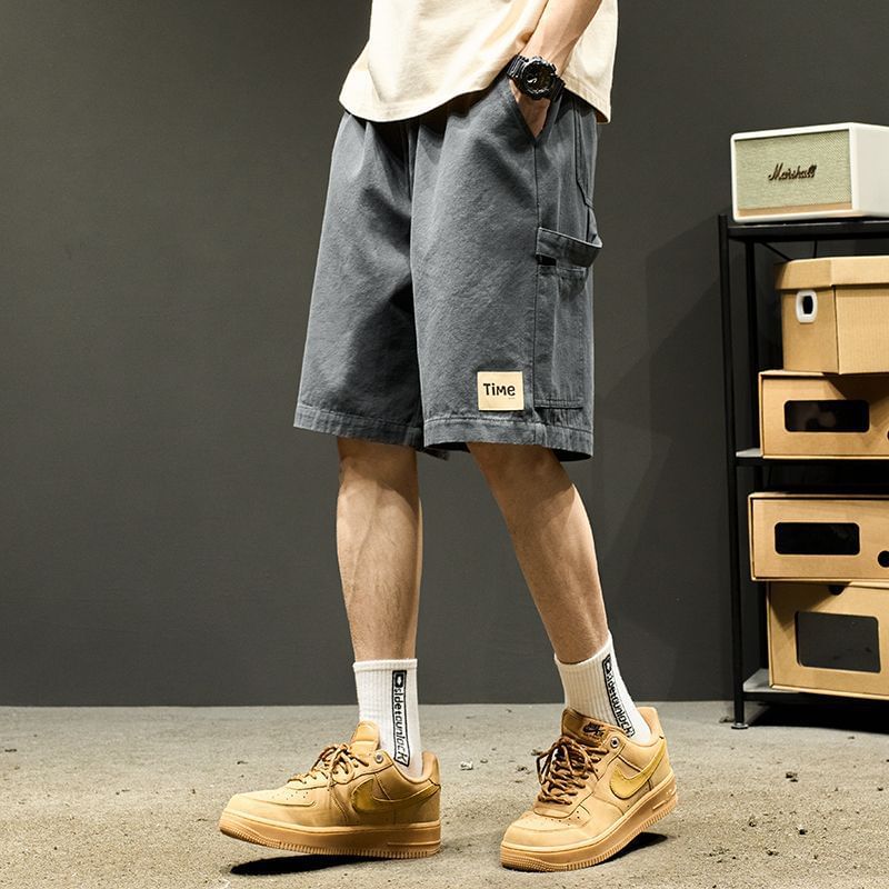 Cowpow - Cargoshorts met effen applicatie en gemiddelde taille
