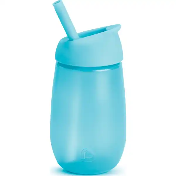 Trinkbecher mit Trinkhalm, blau 296 ml