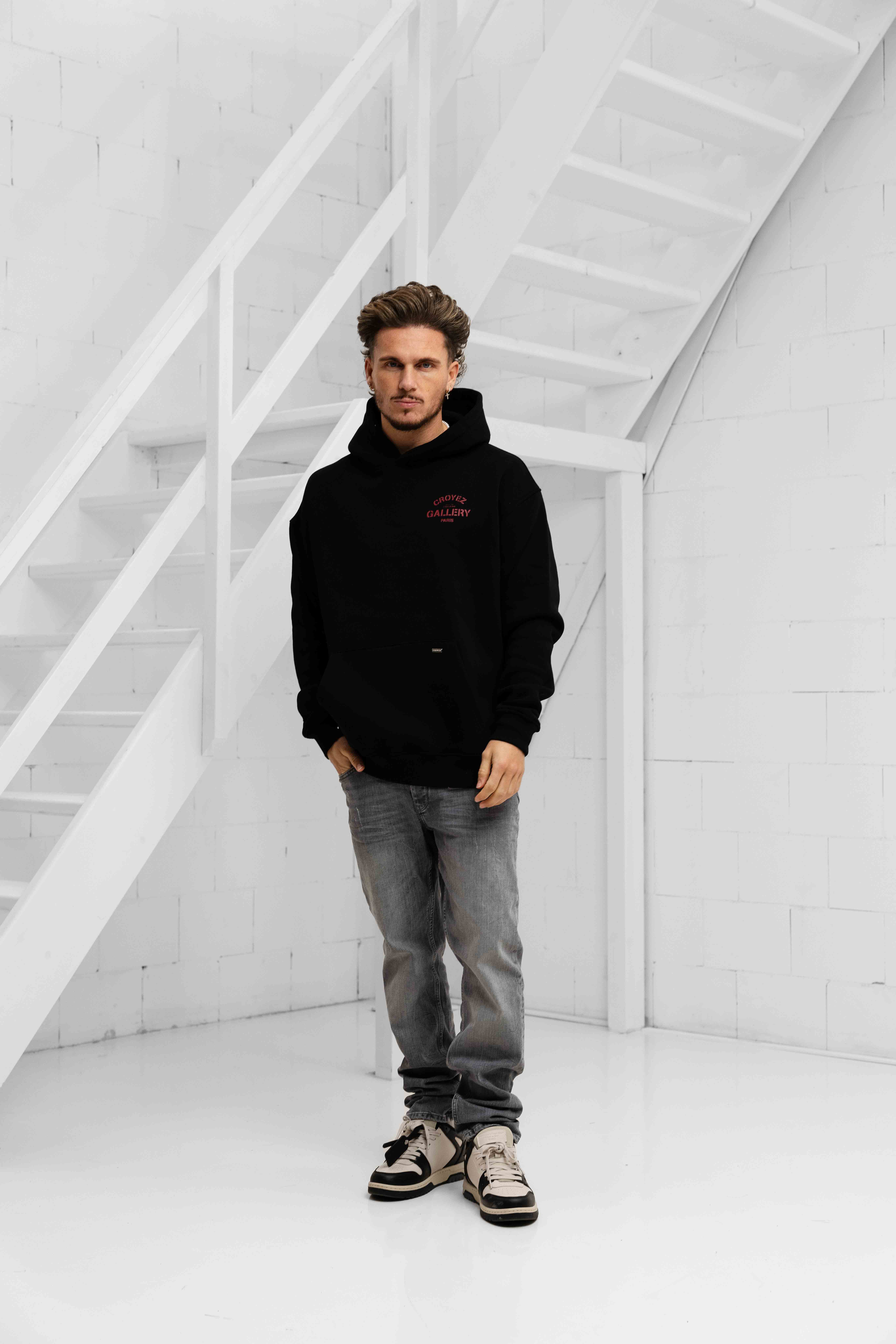 Croyez Gallery Hoodie Heren Zwart/Rood