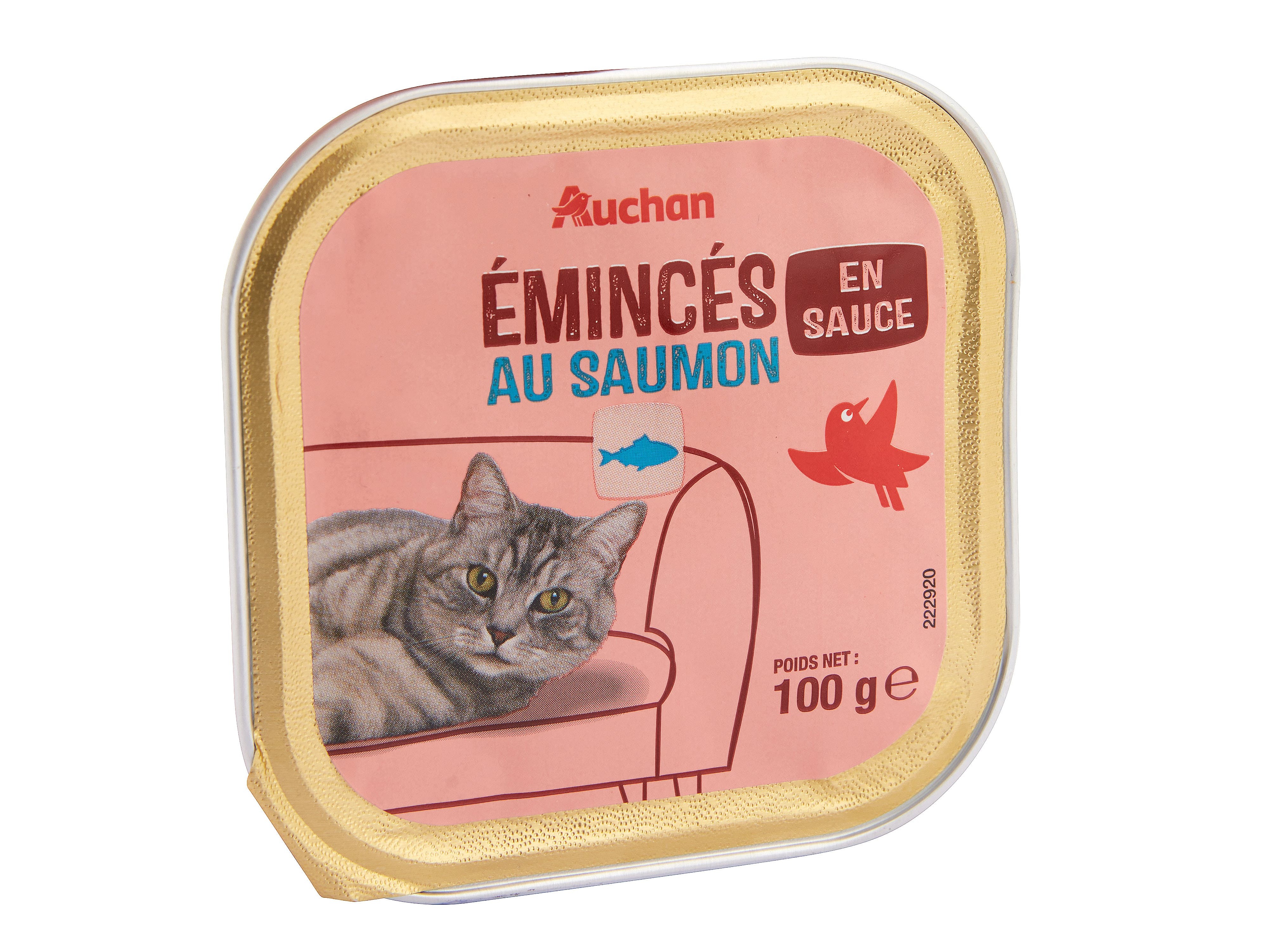 COMIDA HÚMIDA PARA GATO AUCHAN PEDAÇOS EM MOLHO COM SALMÃO 100G
