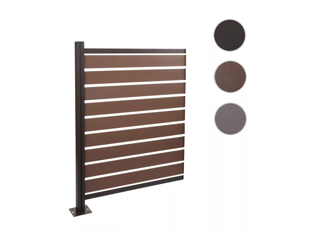 Clôture pour poubelles en aluminium MCW-K57, marron