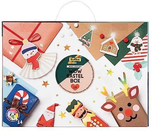 Folia - WOW Knutseldoos MERRY CRAFTMAS - 133 Stuks - Papier - Knutselkarton - Stickers - Accessoires