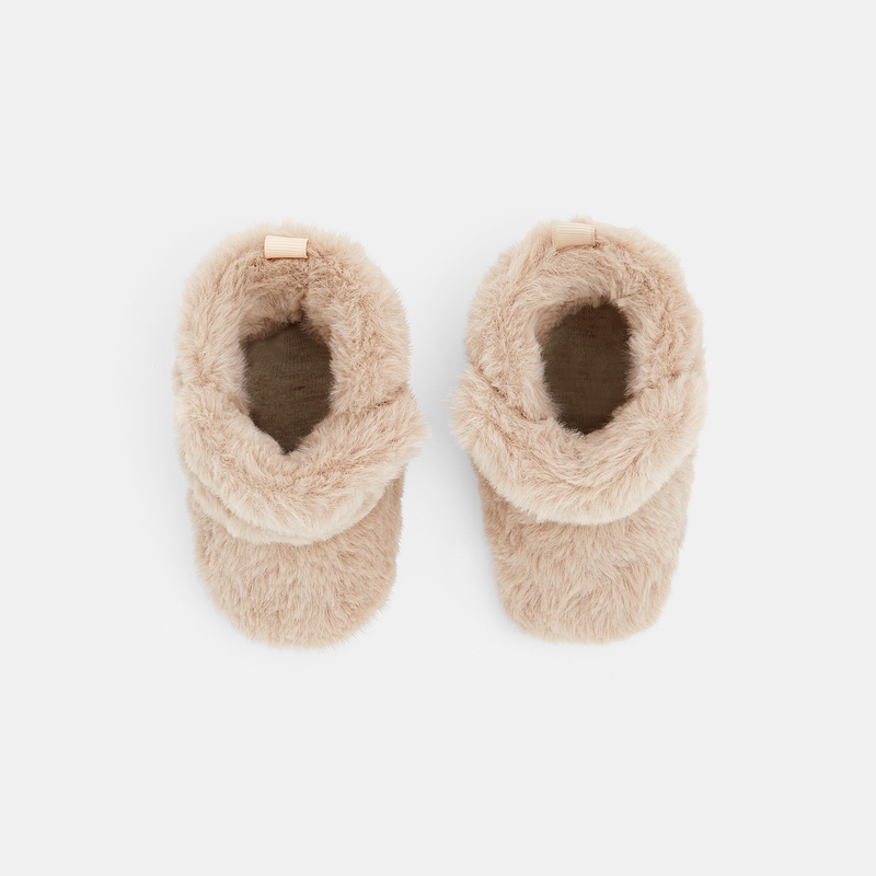 Chaussons souples fausse fourrure doublés