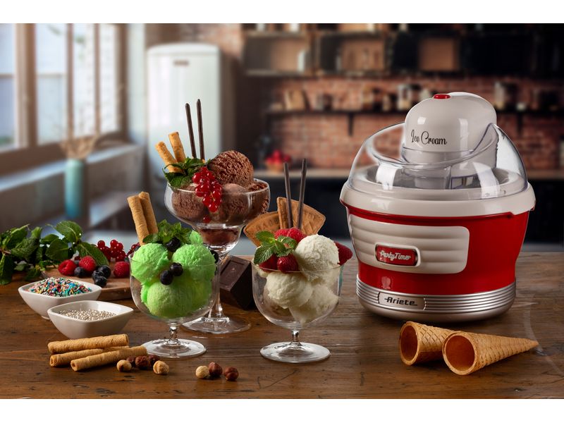 Ariete Glacemaschine Party Time ARI-643-RD 1.5 l, Rot/Weiss Eiskrem-Maschine
