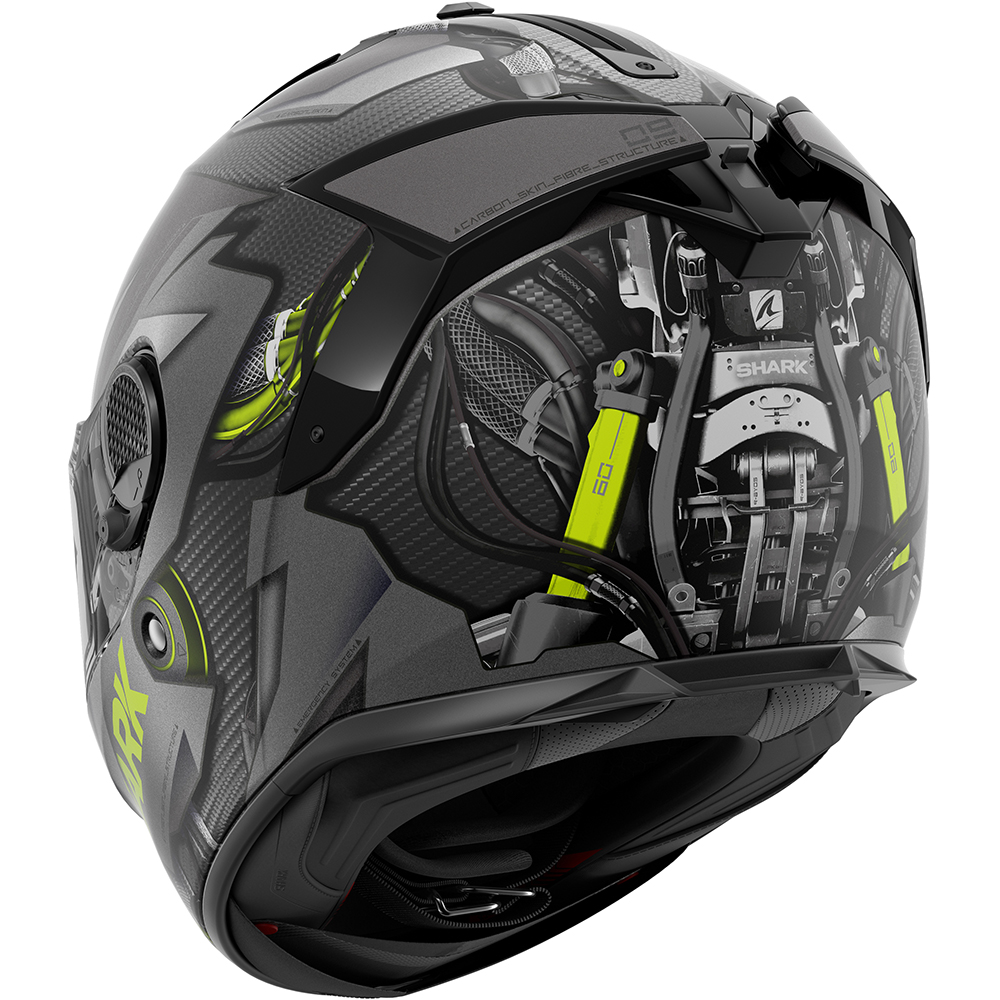 Shark - Casque Spartan GT Carbon Urikan Carbone / Noir Mat / Gris Mat / Jaune