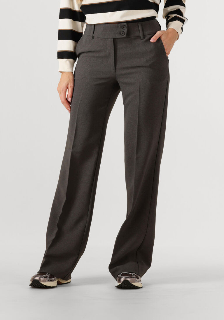 donkergrijze haute l'amitié flared broek emerald tall pant