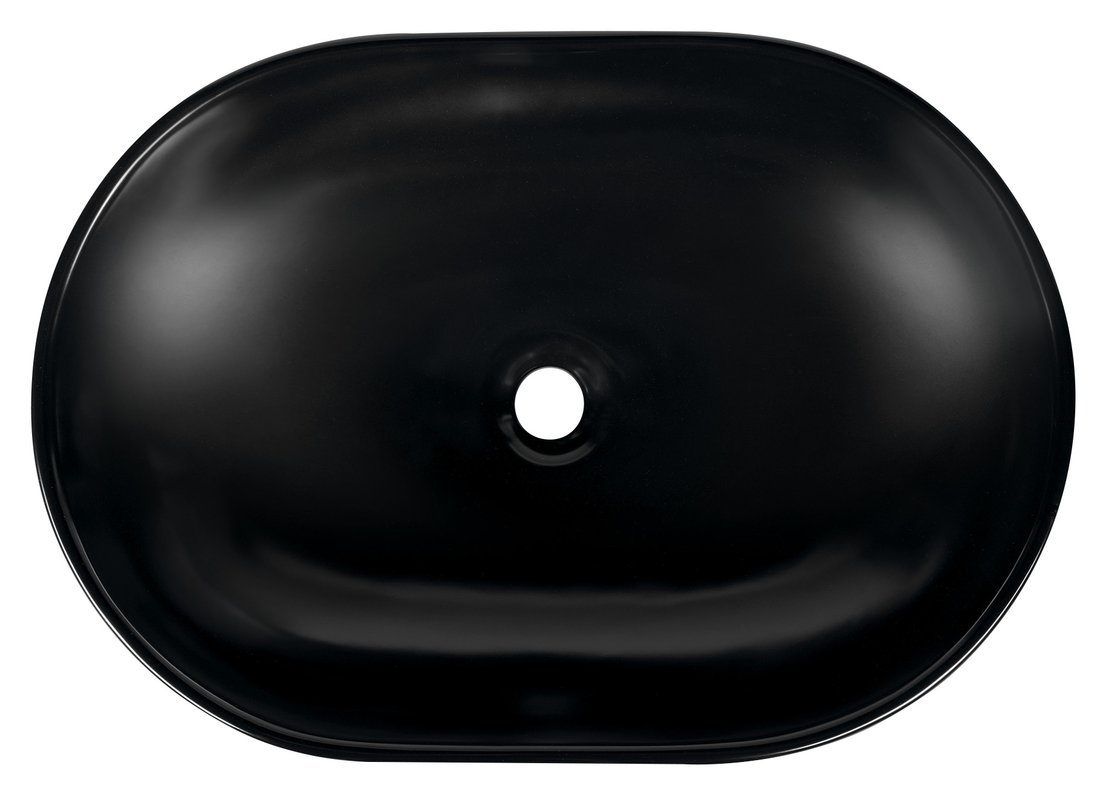 Sapho Rondane keramische waskom 60x42cm zwart mat