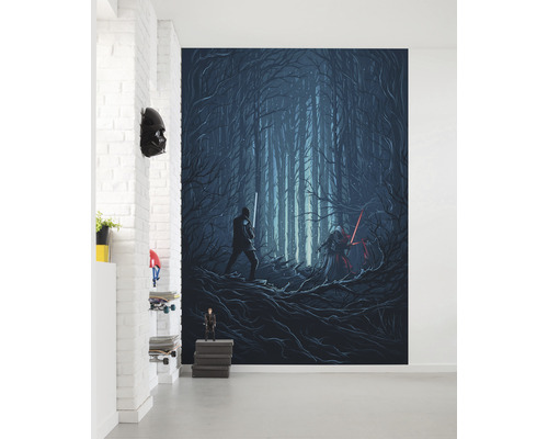 Fotobehang vliesbehang IADX4-003 Into Adventure Star Wars Wood Fight 4-delig 200x280cm