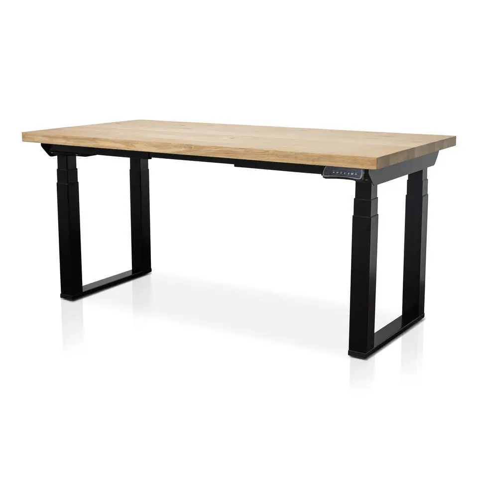 MRC PRO Solid zit-sta bureau massief eiken blad 120x80 zwart NEN-EN527