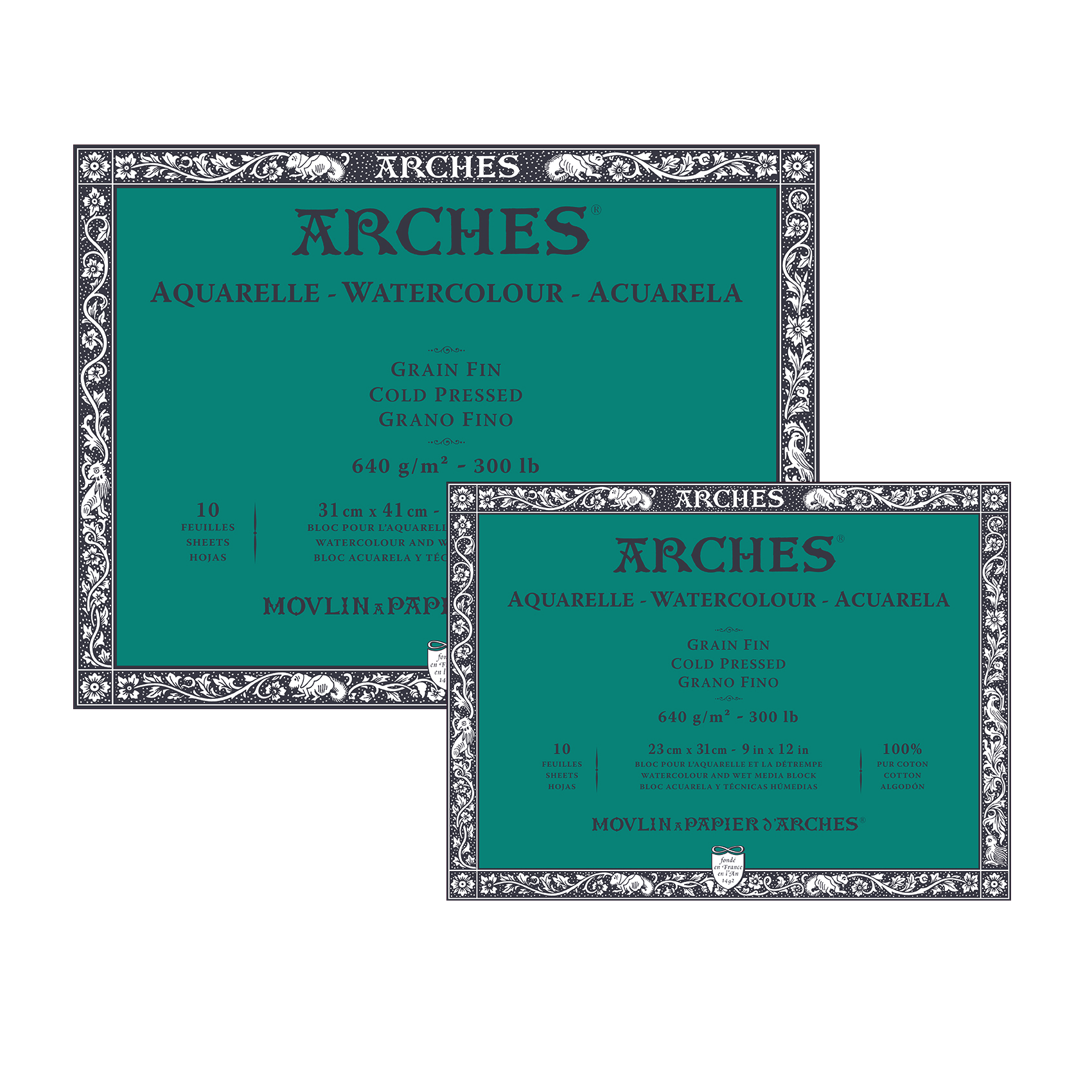 Arches Aquarellblock fein naturweiß, 100 % CO