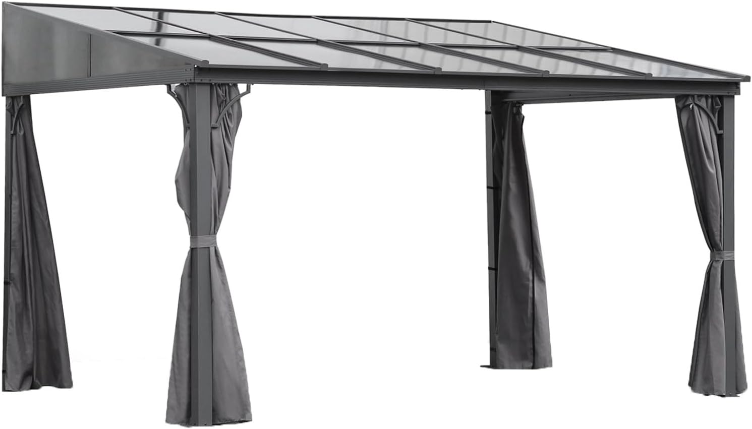 Terrassendach Toledo Gartenpavillon Aluminium | Hardtop Pavillon 3x4m anthrazit