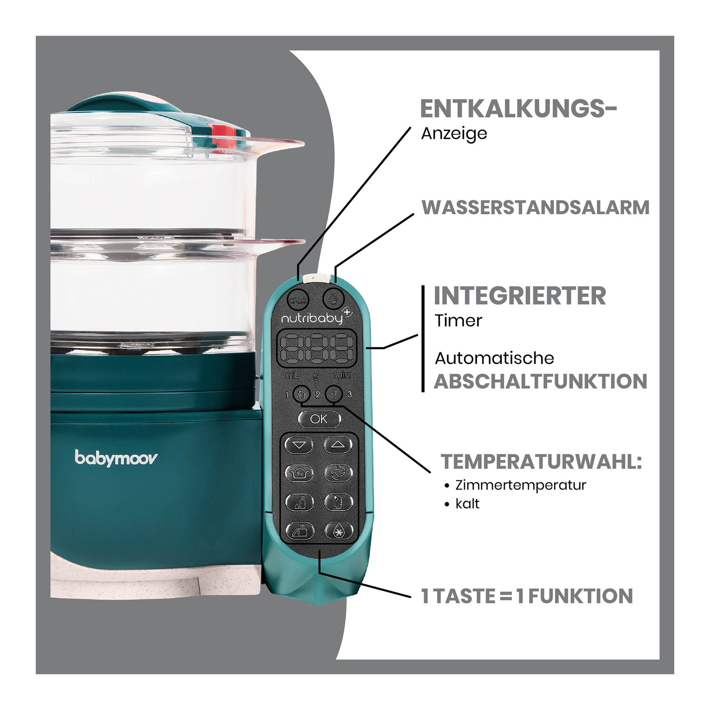 Babymoov Babynahrungszubereiter und Sterilisator NutribabyPlus