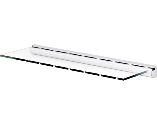Glazen plankenset LED B 60 x D 20 x H 0,8 cm helder/zilver
