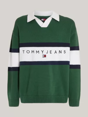 Camisa de rugby com gola alta e blocos de cores