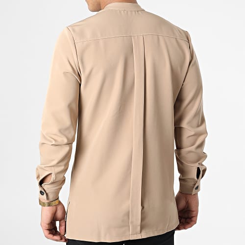 Chemise Manches Longues Col Mao 22005 Camel