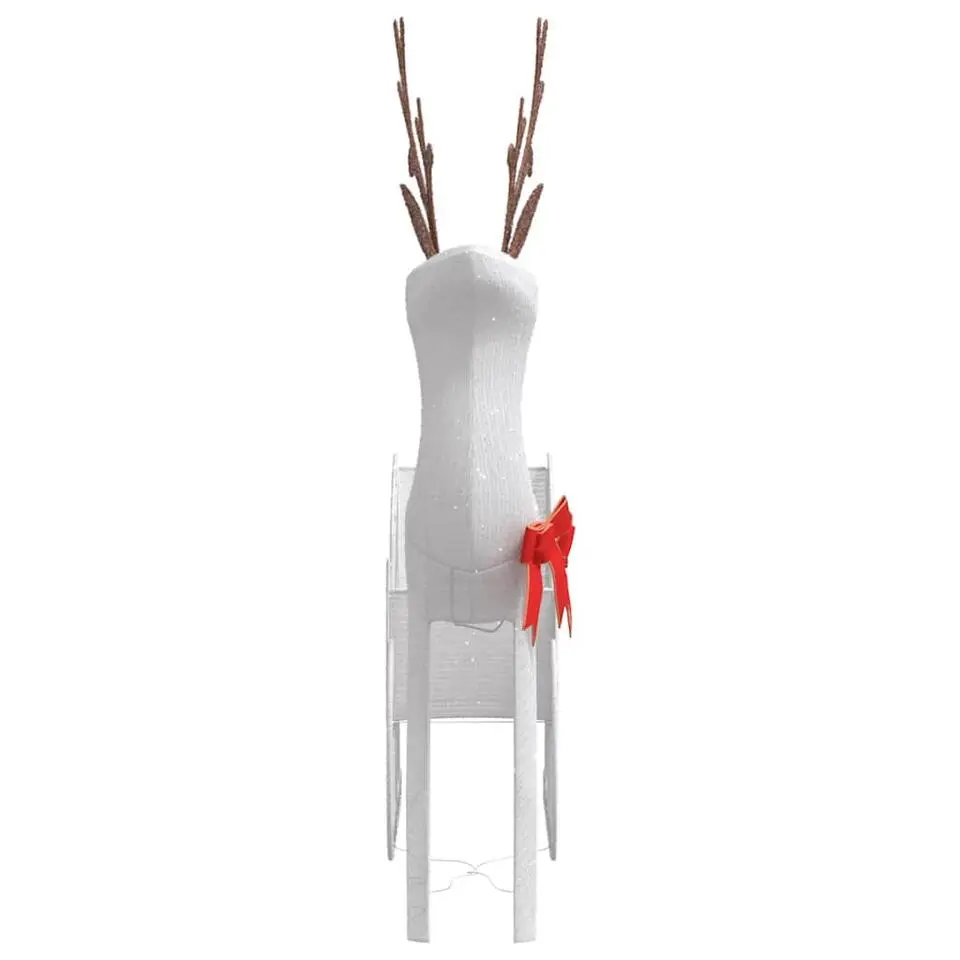 vidaXL - Kerstdecoratie rendier en slee met LED's - Koudwit - Stof en metaal