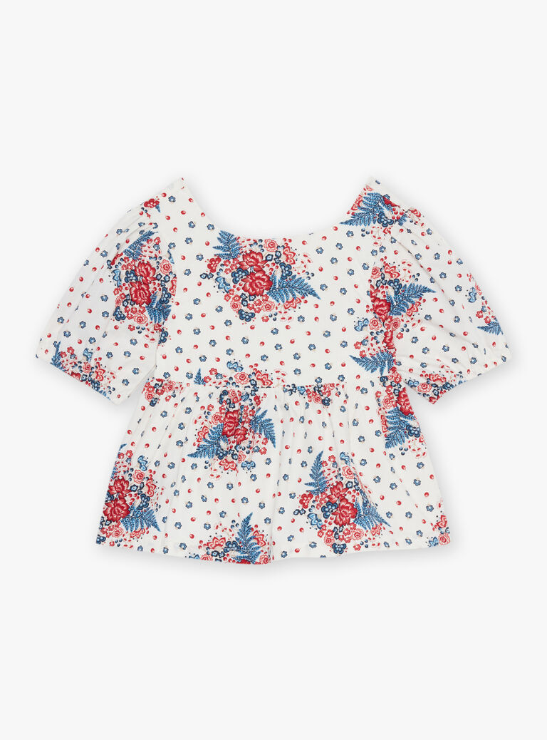 Blouse écrue à lanières croisées au dos